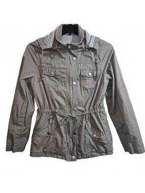 YMI Lightweight Hooded Jacket in Taupe Size L